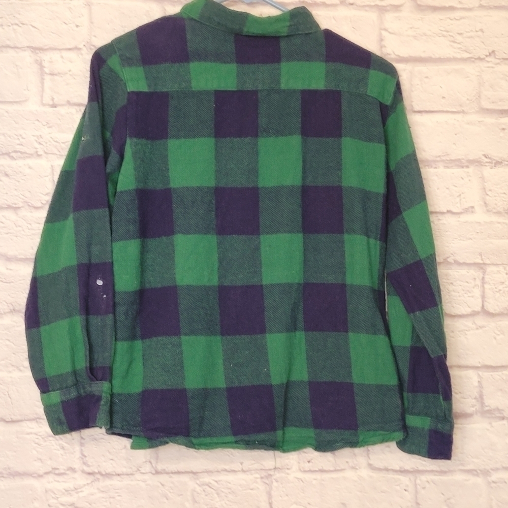 Woolrich Boys 14/16 Buffalo Check Long Sleeve Button Down Snaps, Flannel Shirt - Picture 8 of 9